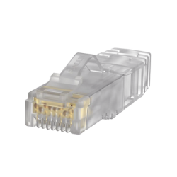 Plug RJ45 Cat6A, Para Cable UTP de Calibre 23-24 AWG, Chapado en Oro de 50 Micras, Paquete de 100 Piezas