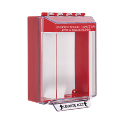 Cubierta Universal De Montaje Superficial, Con Espaciador 1.46", Serie Universal Stopper® Texto De Incendio En Español