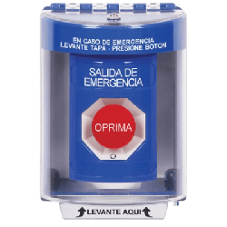 Botón Multipropósito, Color Azul, De Superficie, Con Tapa De Policarbonato, Sin Bocina, Para Interior/Exterior, Llave Para Res