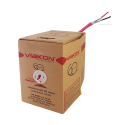 Bobina de 305 Metros (1000 Pies) de Alambre, 2 x 18 AWG, Blindado, Color Rojo, FPLR Incendio, Hecho en México