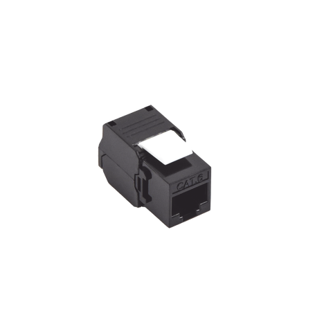 Módulo Jack Keystone Cat6A (Toolless), con Terminación en Ángulo 180 - Color Negro, Compatible con Faceplate y Patchpanel Lin