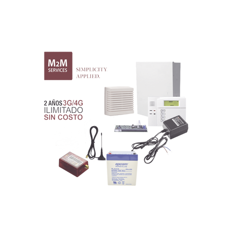 (2 Años 4G ILIMITADO INCLUIDO) Kit VISTA48LA,Teclado 6150, Comunicador MN01LTEM, Bateria, Transformador y Sirena de 15 Watts