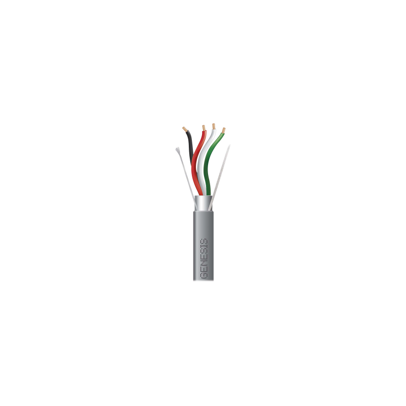 Carrete de 305 Metros (1000 Pies) / Cable 4 x 18 AWG / Color Gris / Blindado / Riser / Aplicaciones de Audio Control de Acceso y