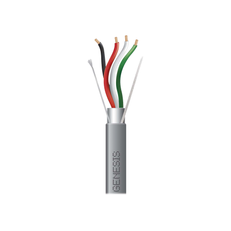 Carrete de 305 Metros (1000 Pies) / Cable 4 x 18 AWG / Color Gris / Blindado / Riser / Aplicaciones de Audio Control de Acceso y
