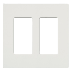 Placa de pared 2 espacios, para atenuador (dimmer), apagador ó control remoto inalámbrico LUTRON.