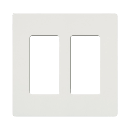 Placa de pared 2 espacios, para atenuador (dimmer), apagador ó control remoto inalámbrico LUTRON.