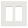 Placa de pared 2 espacios, para atenuador (dimmer), apagador ó control remoto inalámbrico LUTRON.