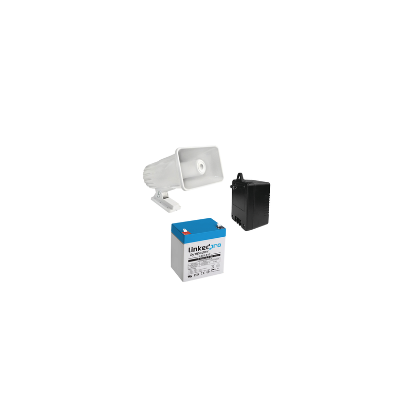 Kit de accesorios con Bateria 5.5 Ah, Transformador 16.5Vca y sirena de 30 watts