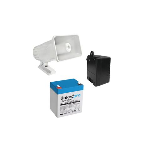 Kit de accesorios con Bateria 5.5 Ah, Transformador 16.5Vca y sirena de 30 watts