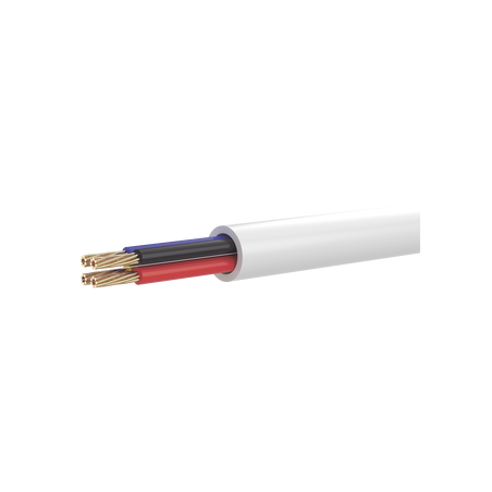 Bobina de 100 Metros (328.08 Pies) de Cable Multifilar / CCA / 4 x 22 AWG / Color Blanco / PVC / CCAM / Uso en Interior / Aplica