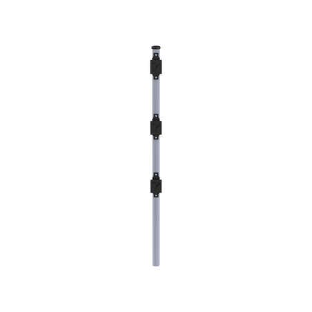 Poste de Paso de 0.75m para Cerca Electrificada. Tubo Galvanizado cal. 18 de 1"Diam. con Tapón y 3 Aisladores Instalados.