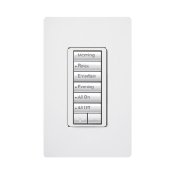(RadioRA2) Teclado Seetouch Hibrido 6 botones, 2 botones subir/bajar, programe escenas diferentes en cada botón,puede instalars