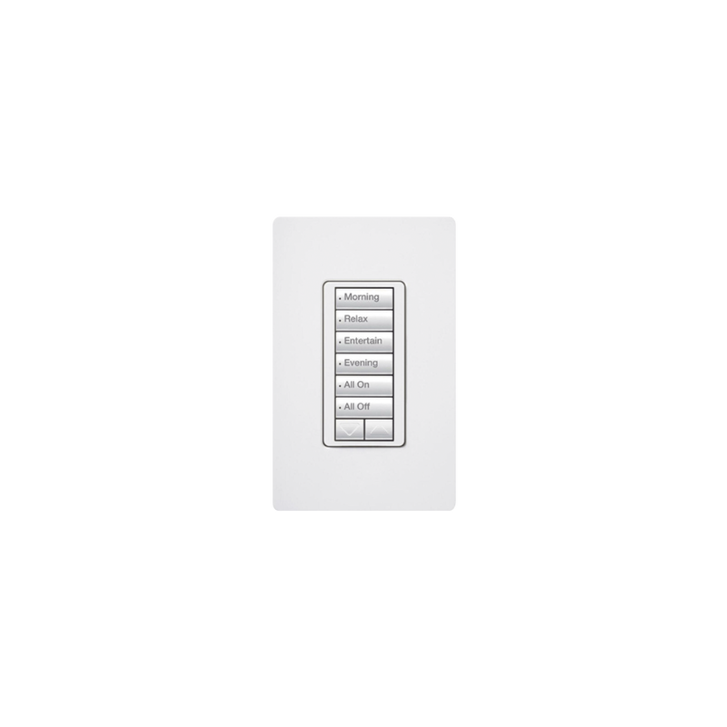 (RadioRA2) Teclado Seetouch Hibrido 6 botones, 2 botones subir/bajar, programe escenas diferentes en cada botón,puede instalars
