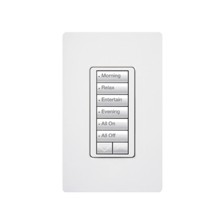 (RadioRA2) Teclado Seetouch Hibrido 6 botones, 2 botones subir/bajar, programe escenas diferentes en cada botón,puede instalars