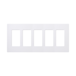 Placa de pared 5 espacios, para atenuador (dimmer), switch ó control remoto PICO inalámbrico