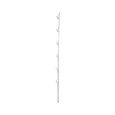 Poste con 6 Aisladores de PASO para Cerca Electrificada. Tubo Galva. de 1.4m, cal. 18 de 1" Diam. + Pintura Blanca.