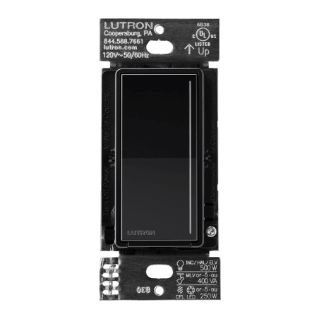 (RadioRa3) Atenuador táctil Sunnata Dimmer PRO color negro brillante , requiere cable neutro / soporta 250W LED