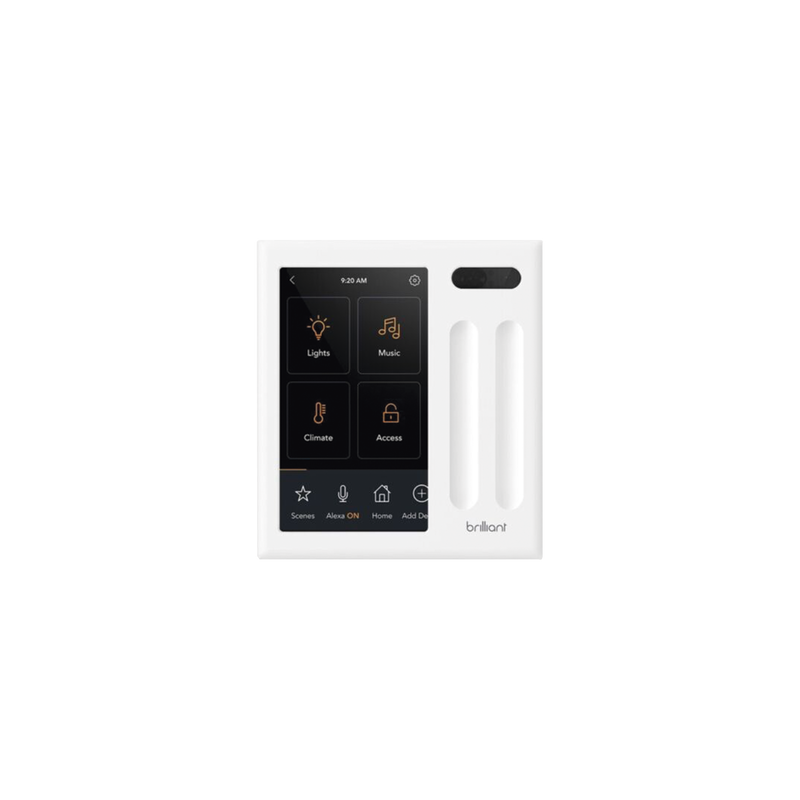Control touch desde su pantalla en pared, compatible con 2 cargas para controlar iluminación.