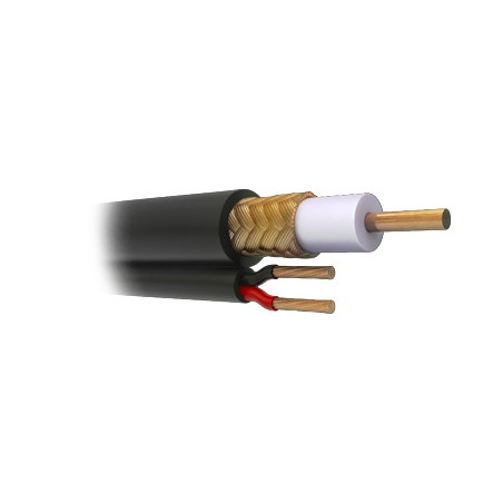 Bobina de 305 Metros (1000 Pies) de Cable Coaxial RG59 Siamés, Malla de Cobre, Hecho en México, Optimizado para HD. Aplicació