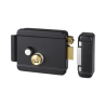 Cerradura Eléctrica con Botón de Salida / Incluye Llave / Exterior / Derecha / Color Negro