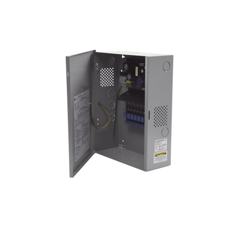 Fuente de Poder con Respaldo, 12 o 24 Vcc, 4 A, 48 W, 8 Salidas, Para Control de Acceso, Entrada 115 Vca