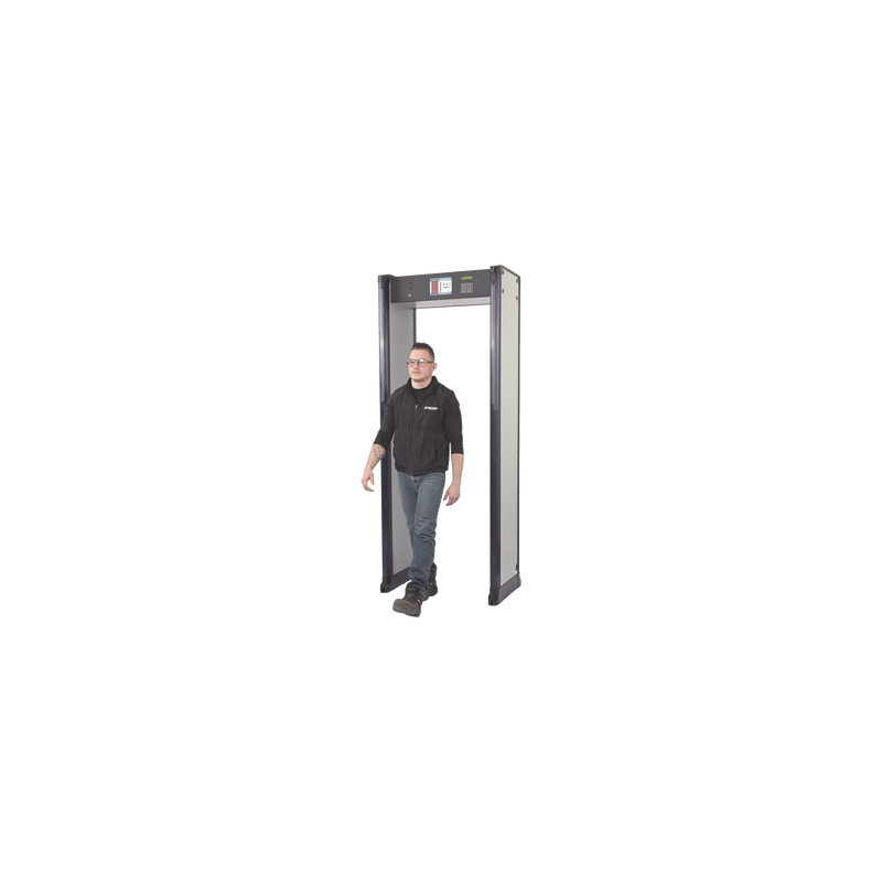 Arco Detector de Metales de 18 Zonas con Anclaje para Fijarse al Piso. Incluye Sensor IR para evitar falsas Alarmas / Certificad