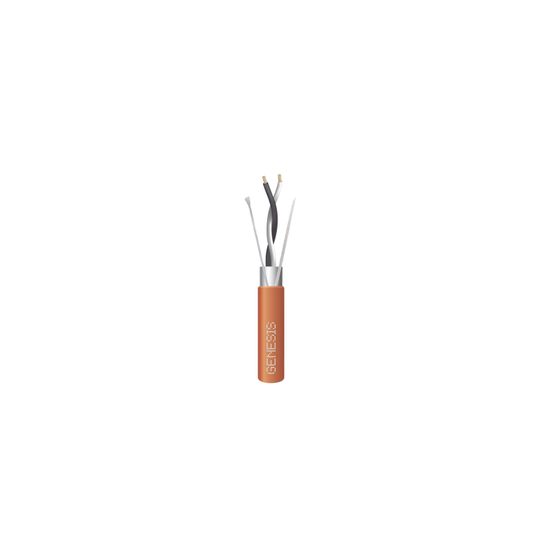 Carrete de 305 Metros (1000 Pies) / Cable 2 x 18 AWG / Color Naranja / Blindado / Plenum / Trenzado para Aplicaciones de Transmi