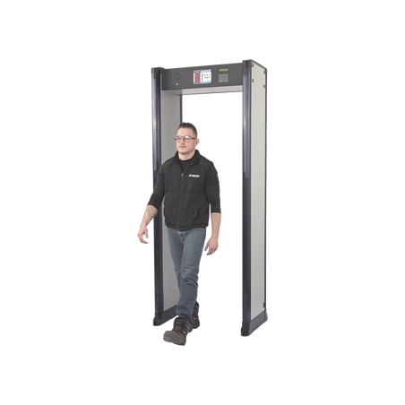 Arco Detector de Metales de 33 Zonas con Anclaje para Fijarse al Piso. Incluye Sensor IR para evitar falsas Alarmas / Certificad