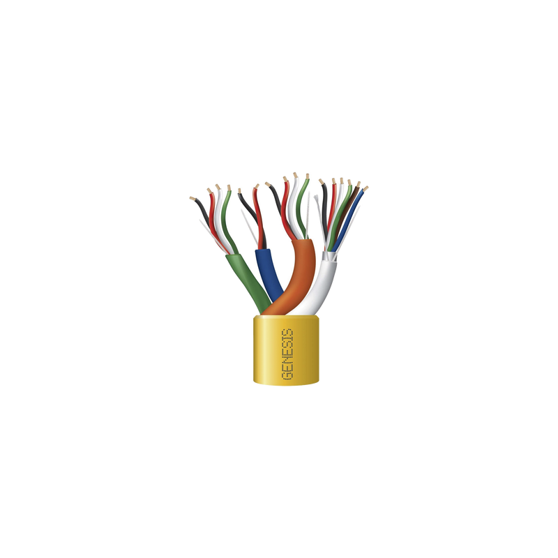 Carrete de Cable de 305 Metros (1000 Pies) / Color Amarillo / Compuesto por 6 x 22 AWG blindado, 4 x 18 AWG, 4 x 22 AWG, y 2 x 2