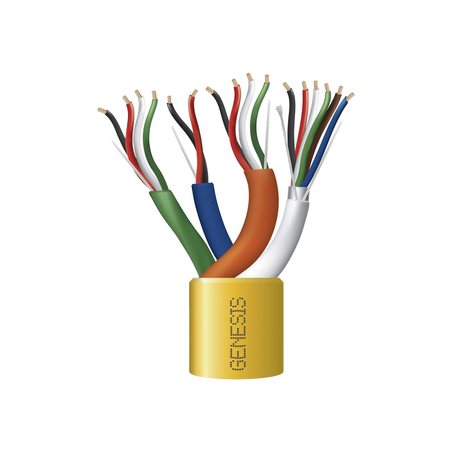 Carrete de Cable de 305 Metros (1000 Pies) / Color Amarillo / Compuesto por 6 x 22 AWG blindado, 4 x 18 AWG, 4 x 22 AWG, y 2 x 2