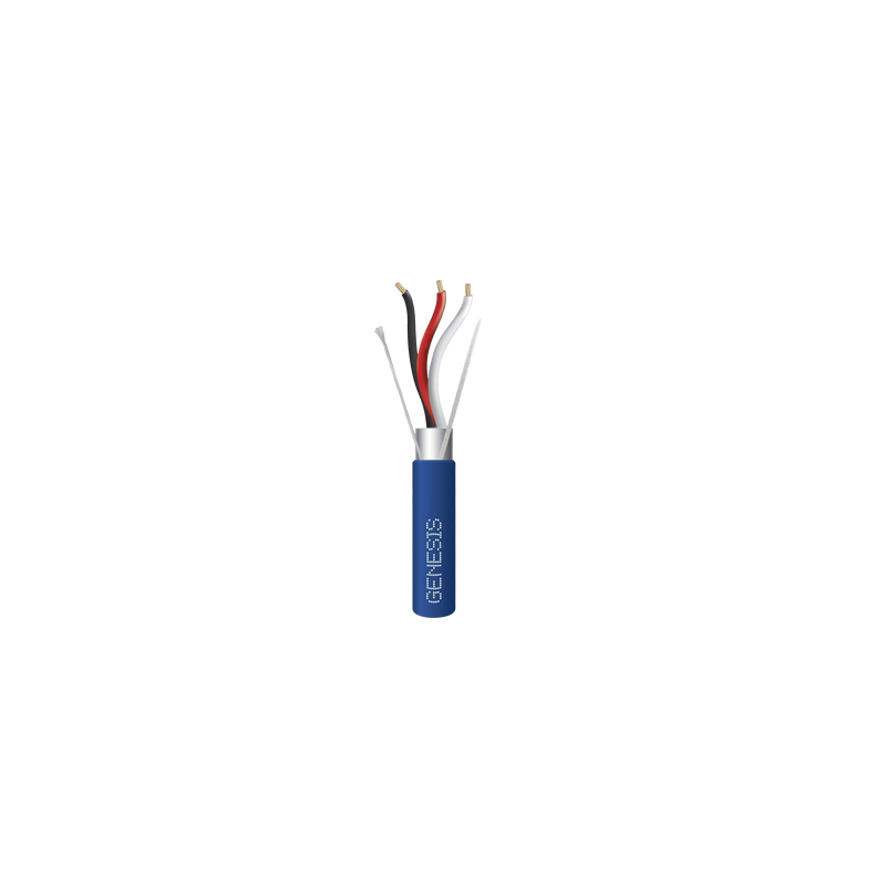 Bobina de 305 Metros (1000 Pies) de Cable 3 x 18 AWG / Plenum / BLINDADO / Tipo FPLP, CMP, CL3P / Color Azul / Para Aplicaciones