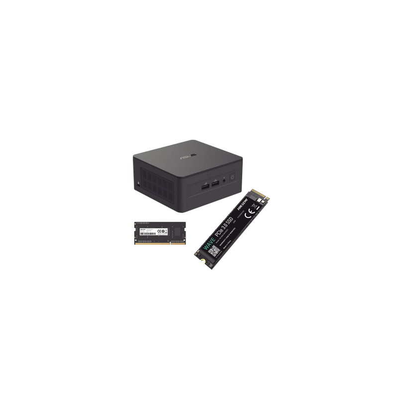Kit / Mini PC NUC Barebone / Core i5 -1340P (13 Gen) / WiFi 6 y 2.5 GbE / Bluetooth / 16 GB RAM / 512 GB SSD / Sin S.O. / 4 Moni