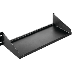 Charola para Rack 19" / Carga Sólida 75 lb (34 kg) / 2U / Acero Suave / Negro RAL 9005 / Montaje Unilateral / 482x381x95 mm
