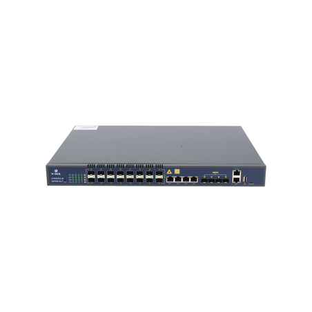 OLT de 16 puertos GPON con 8 puertos Uplink (4 puertos Gigabit Ethernet + 4 puertos SFP / puertos SFP+) hasta 2,048 ONUs