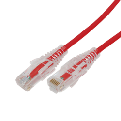 Cable de Parcheo Slim UTP Cat6A - 1 Metro (3.28 Pies) Rojo, Diámetro Reducido (28 AWG)
