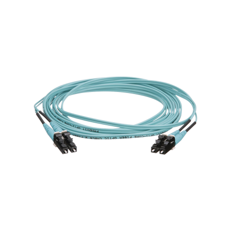 Jumper de Fibra Óptica Multimodo 50/125 OM4, LC-LC Duplex, OFNR (Riser), Color Aqua, 7 Metros (22.97 Pies)