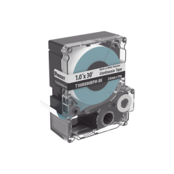 Casete de Etiquetas de Poliéster de Cinta Continua, Color Negro Sobre Blanco, Uso Interior/Exterior, 24 mm (0.94 Pulgadas) de A