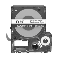 Casete MP, Cinta Continua, Pol., 1 W x 30 L, Blanco/Negro