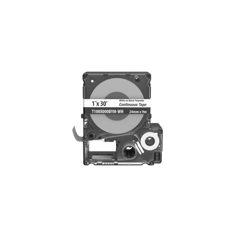 Casete MP, Cinta Continua, Pol., 1 W x 30 L, Blanco/Negro