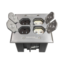 Caja de Piso con Tapa Abatible de Aluminio para| Energía + Voz/Datos para uso en Interior