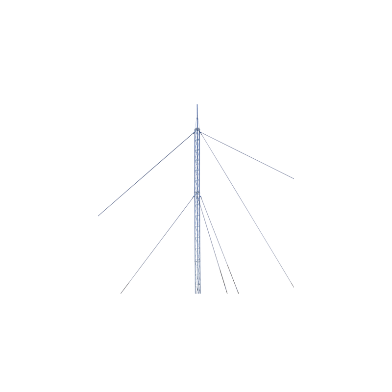 Kit de Torre Arriostrada de Techo de 24 m con Tramo STZ30G Galvanizada por Inmersión en Caliente (No incluye retenida).