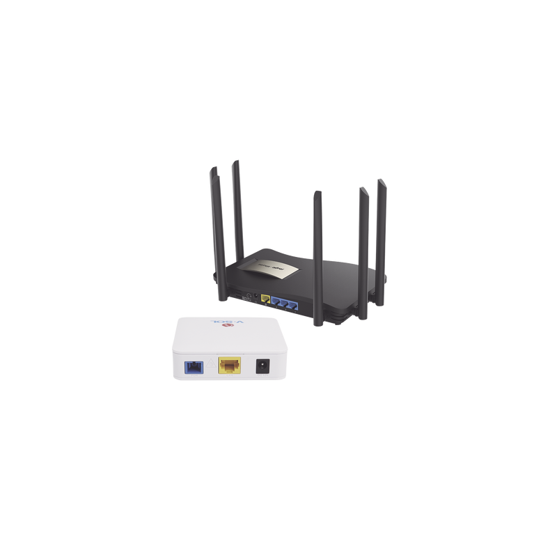 Kit 2 ONU Bridge V-Sol, Dual GPON/EPON con Router Home Mesh Ideal para distribuciones WISP de mayor cobertura Wi-Fi en Hogares y
