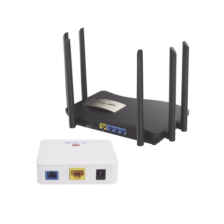 Kit 2 ONU Bridge V-Sol, Dual GPON/EPON con Router Home Mesh Ideal para distribuciones WISP de mayor cobertura Wi-Fi en Hogares y