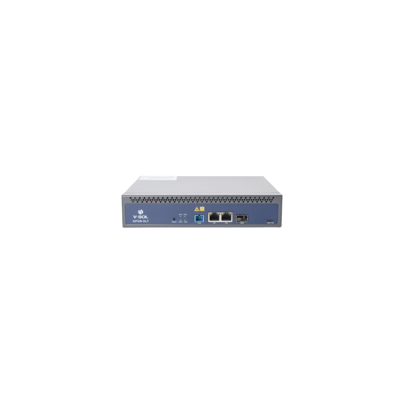 OLT de 1 puerto GPON SC/UPC + 3 puertos Uplink (2 puertos Gigabit Ethernet + 1 puerto SFP/SFP+), Fuente de alimentación redunda