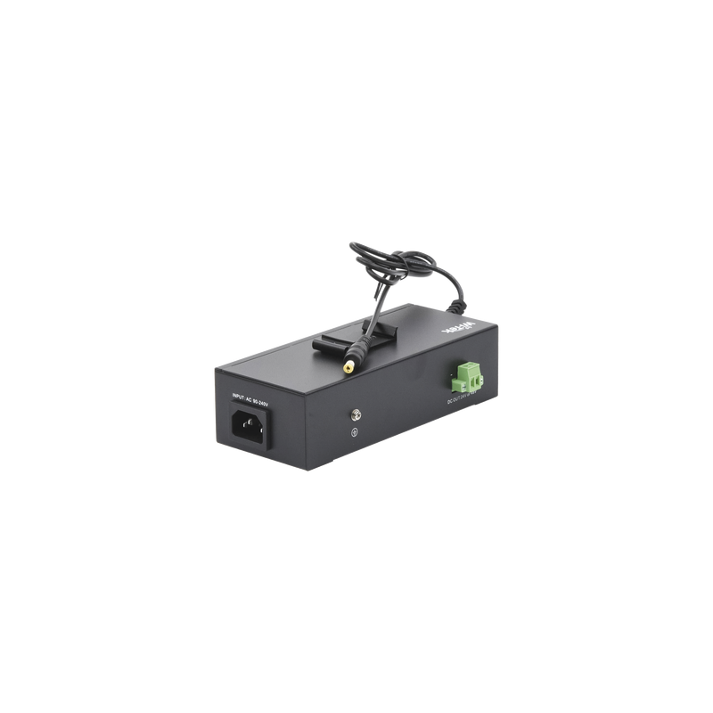 Inyector PoE industrial / Con UPS No-Break / Cuenta con 2 Puertos Gigabit (1 PoE 24/48V pasivo) / Salida DC 12V