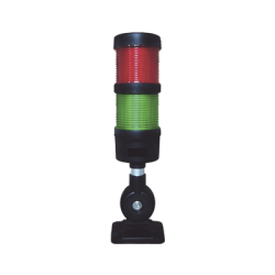 Torre LED Indicadora de estado de 2 niveles color Rojo y Verde, con Buzzer integrado a 85 dB, a 110-240 VCA con Montaje incluido