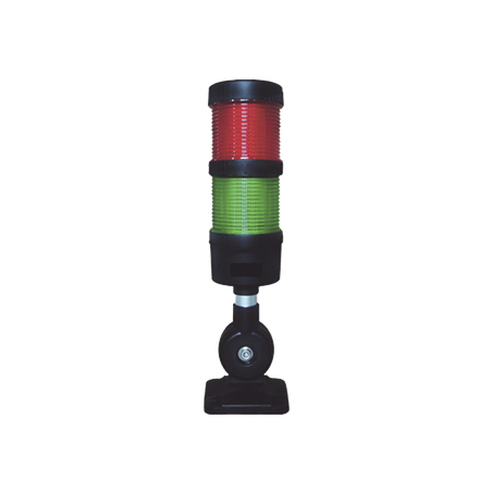 Torre LED Indicadora de estado de 2 niveles color Rojo y Verde, con Buzzer integrado a 85 dB, a 110-240 VCA con Montaje incluido