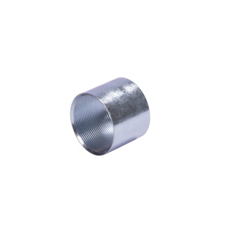 Cople 1 1/4" (32mm) pared gruesa con rosca galvanizado etiqueta amarilla