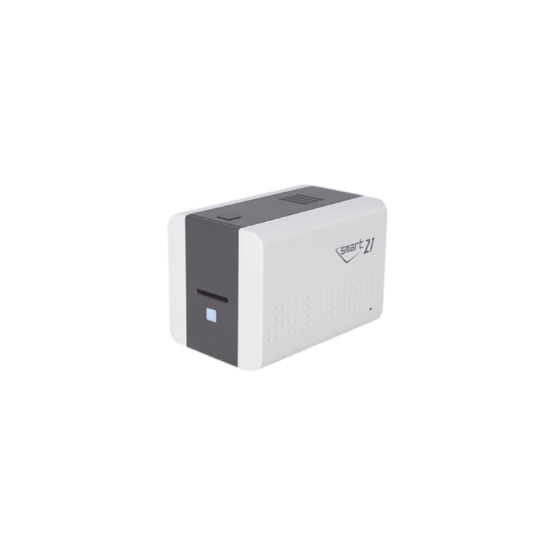 Impresora de Tarjetas Semi- automática SMART21 / Ingreso de Tarjetas Manual/Incluye Ribbon, Software y 100 Tarjetas PVC