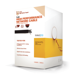 Bobina de Cable de 305 Metros (1000 Pies) Cat6+, CM, Calibre 23 Alto Rendimiento, ETL, UL, Color Azul, Super Flexible, para Apli